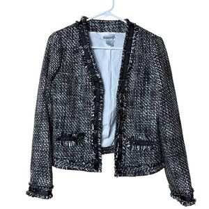 Geneology Black & White Tweed Jacket Blazer - Size Small
